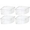 mDesign Plastic Lazy Susan Organizer Bins with Handle for Kitchen